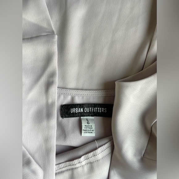 Urban Outfitters UO Bri Double Bow Satin Mini Dress In Lavender Size L - Picture 8 of 16